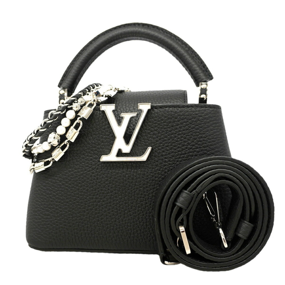Louis Vuitton Capucines MINI handbag, M11908, Noir (black), 2-way bag for women.